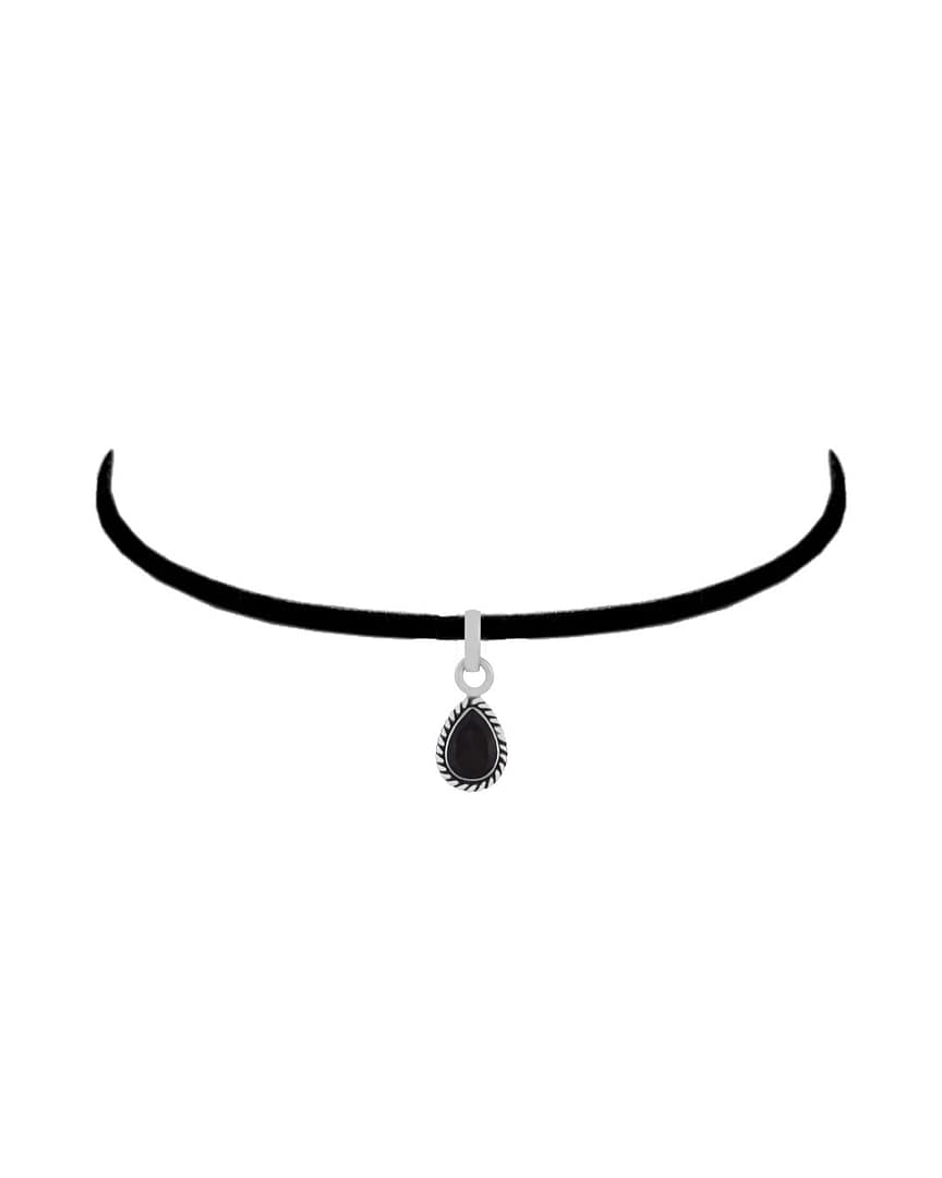 indra-onyx-cut-stone-teardrop-pendant-chocker-hellaholics indra-onyx-cut-stone-teardrop-pendant-chocker-hellaholics