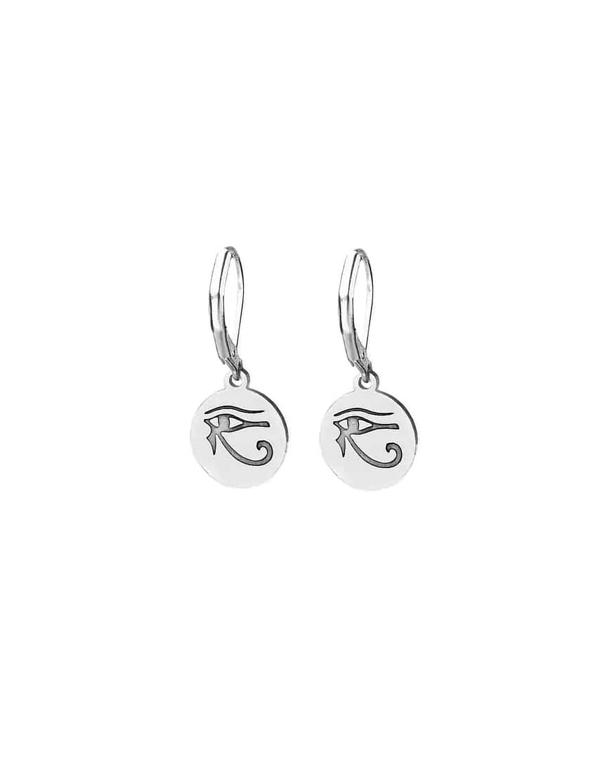 eye-of-ra-stainless-steel-leverback-earrings-front-hellaholics eye-of-ra-stainless-steel-leverback-earrings-front-hellaholics