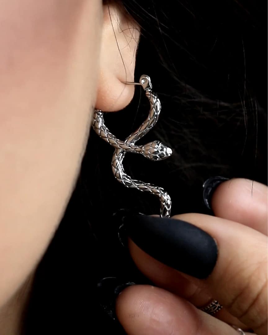 talismans-viper-stainless-steel-snake-earrings talismans-viper-stainless-steel-snake-earrings